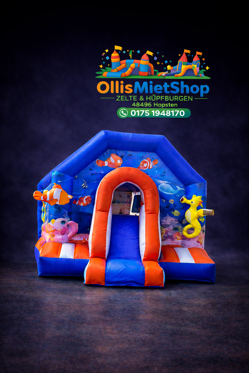 Hüpfburg Fische